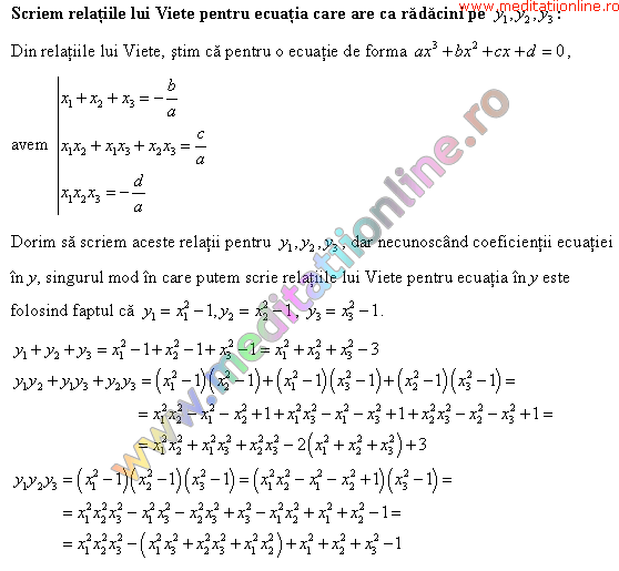 Probleme Rezolvate La Matematica Relatiile Lui Viete Rezolvat