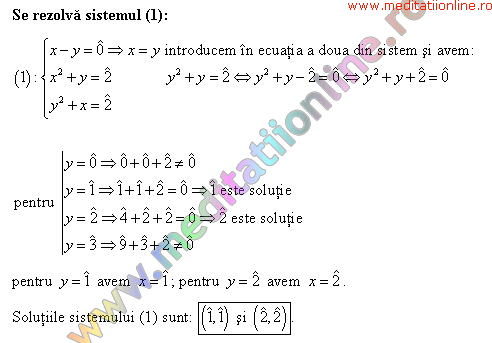 Probleme Rezolvate La Matematica Sisteme De Ecuatii In Inelul Claselor